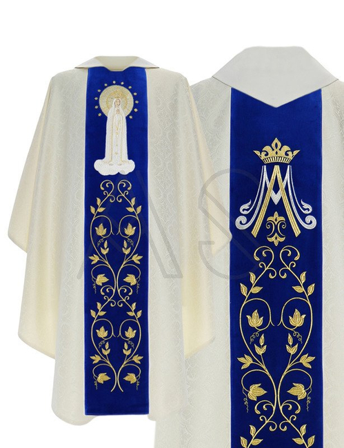 Chasuble gothique "Notre-Dame de Fatima" 412-AKN25
